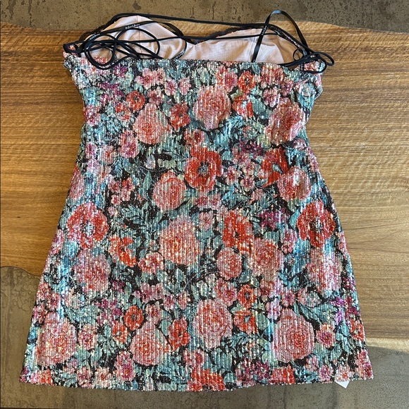 For Love And Lemons Ladonna Mini Dress in Multi Color Sequins - Picture 9 of 13